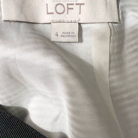 LOFT Black + White Seersucker Mini A-Line Skirt Size 4 - Picture 5 of 6